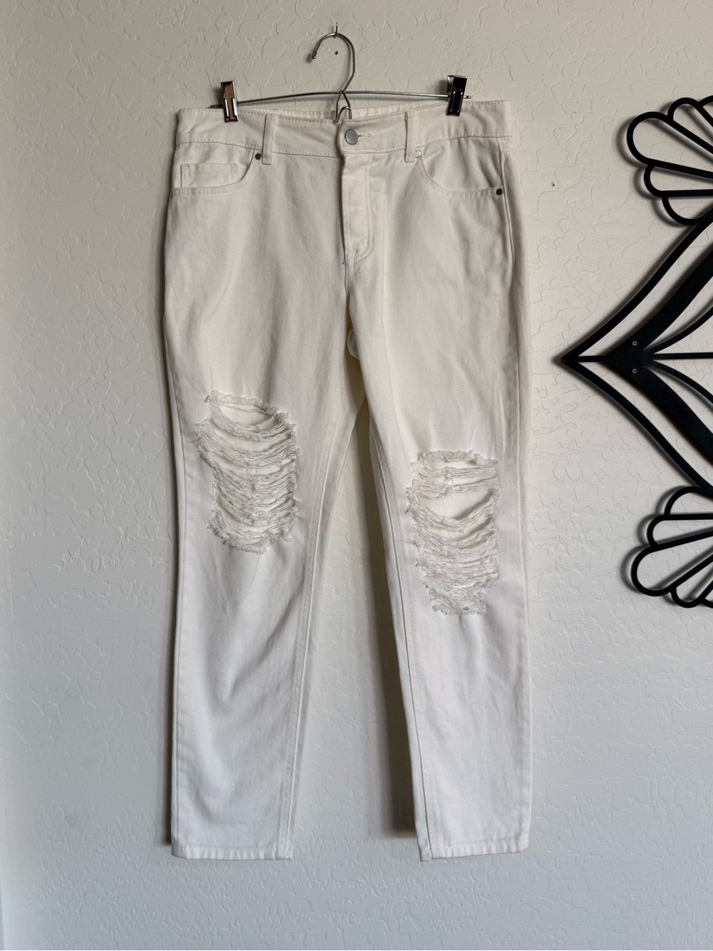 AFRM Luisa Distressed High Rise White Skinny Jeans 26 NWT